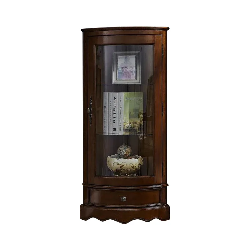 

Американский угловой треугольный шкаф в стиле ретро из цельного дерева для столовой, гостиной