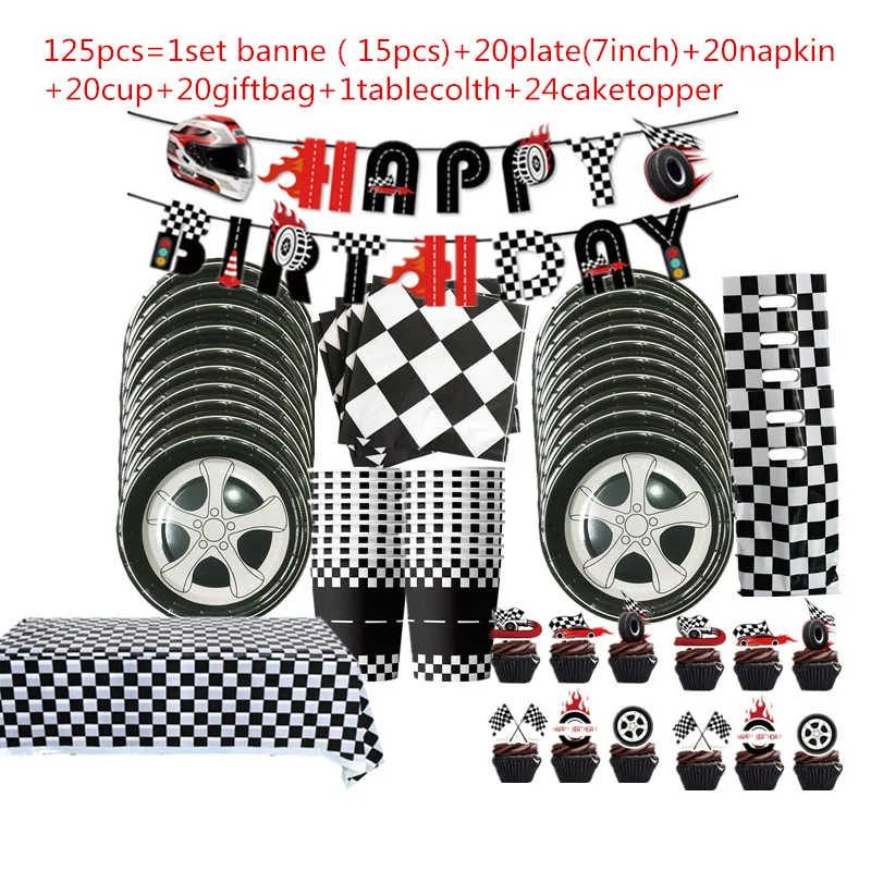 10-20people use Wheels Birthday Party Decoration Hotwheels Balloon Balloon Backdrop plate Party Supplies Racing Car Baby Shower