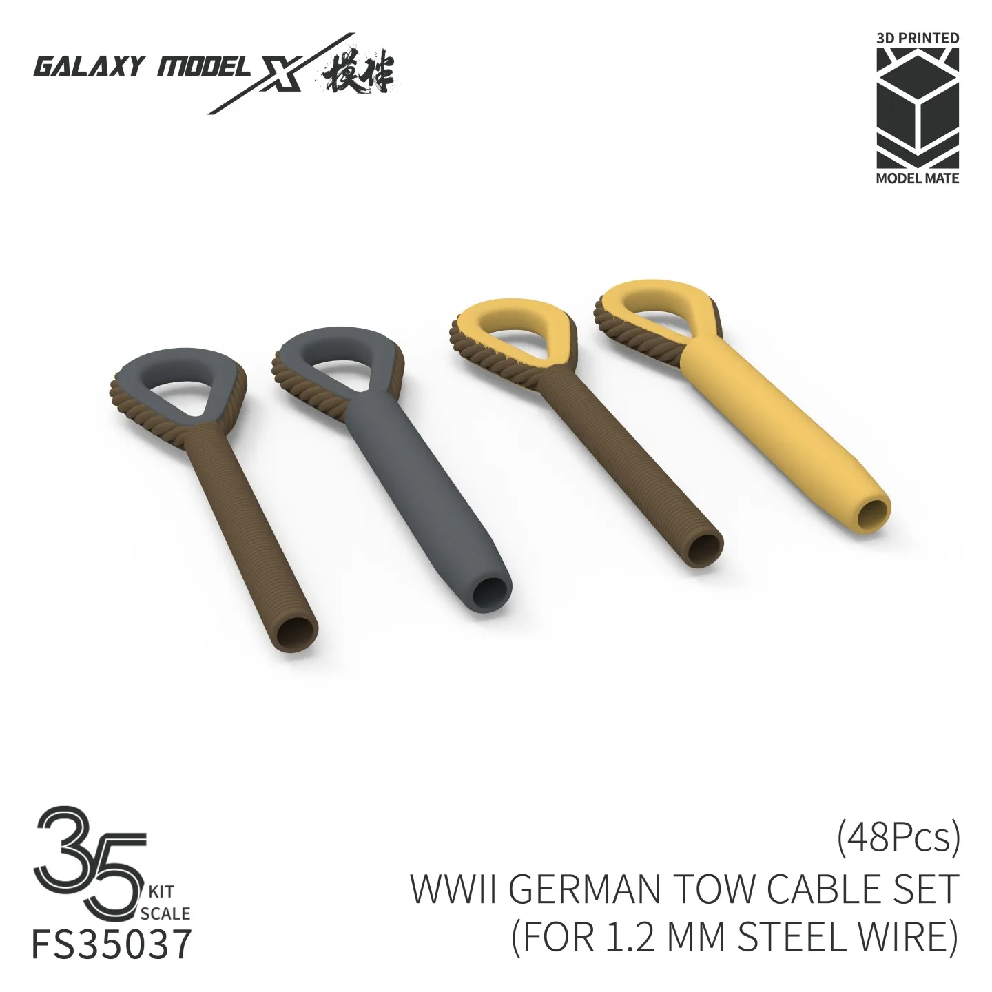 

Galaxy FS35037 Набор немецких буксирных тросов с 3D-принтом из смолы 1/35, для стальной проволоки 1,2 мм (48 шт.) для сборки моделей, аксессуары для сборки