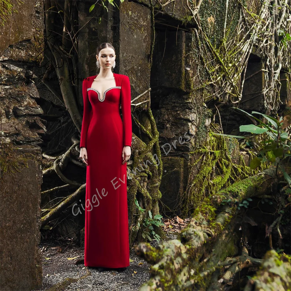 Customized Giggle Evening Dress Straight Sweetheart Neckline Beading Ruched elegant Formal Saudi evening dress for women 2024