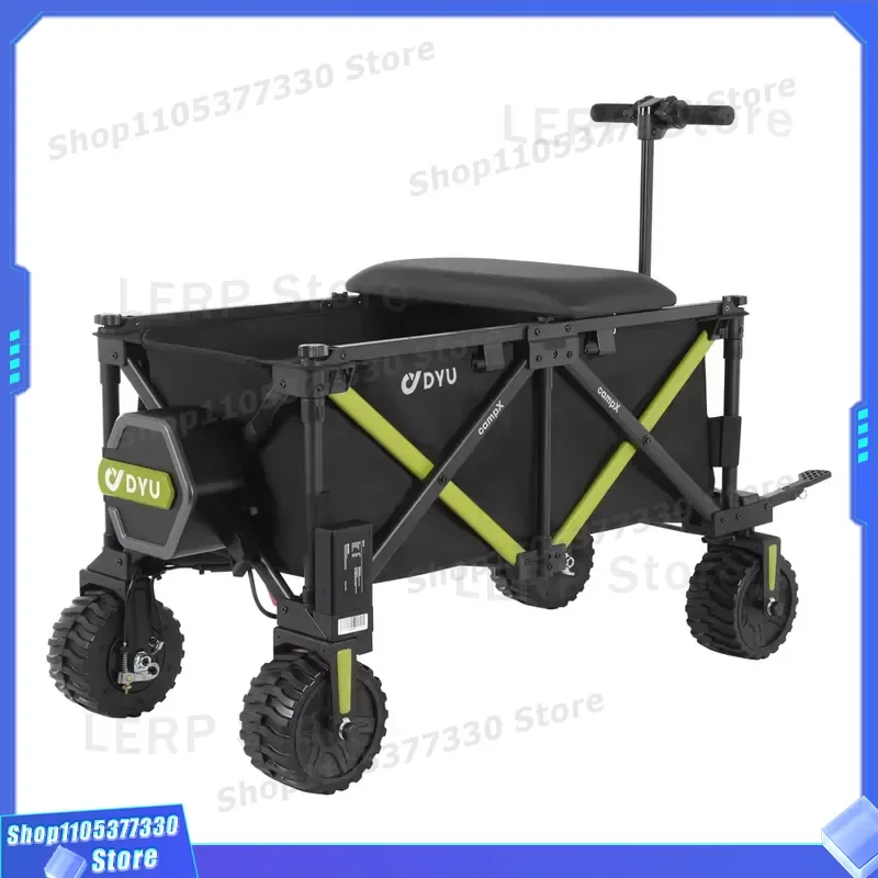DYU Electric Folding Wagon Cart Electric Portable Garden Wagon Cart All Terrain with Large Capacity