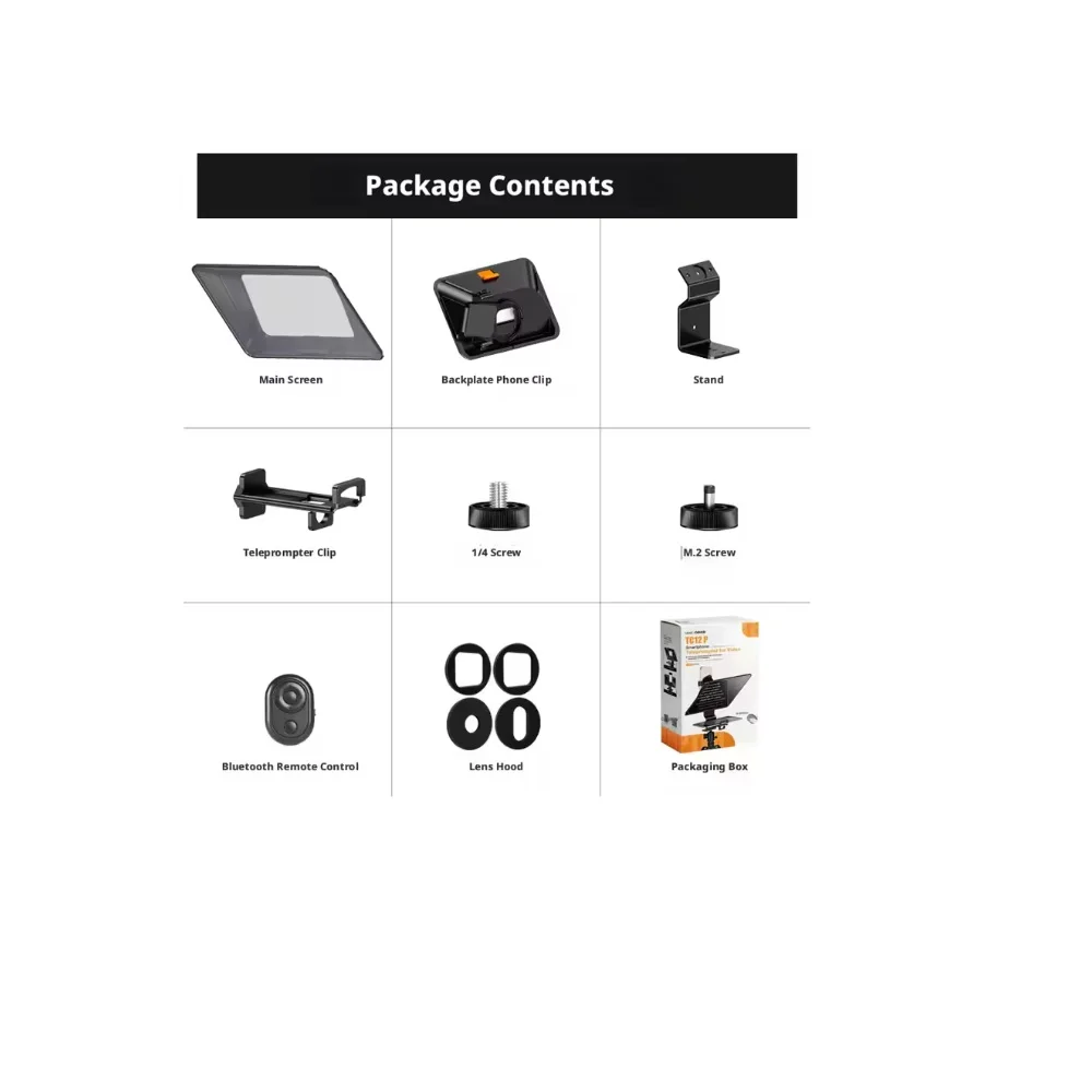 LENSGO TC12P Portable Teleprompter 14.5 Inch Big Screen Prompter for Camera Phone iPad For Live Broadcast Speech Vlog
