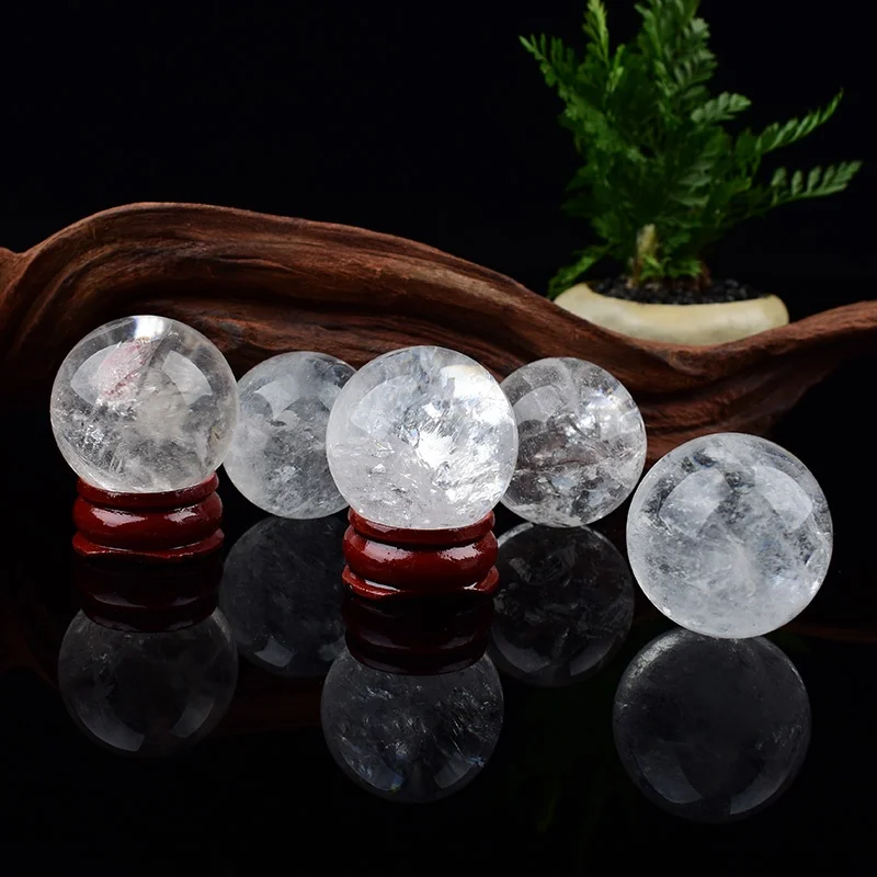 Boule de quartz transparente en cristal naturel, 1 pièce, spécimen minéral, pierre de guérison, boule de cristal Reiki, artisanat, décoration de bureau à domicile, Souvenir, cadeau DIY