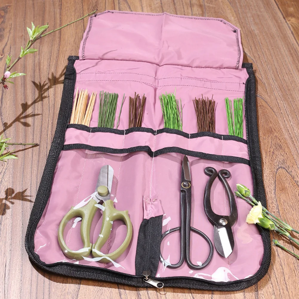 

Flower Arranging Tools Bag Oxford Cloth Wear-Resistant Floral Ikebana Tool Pouch Gardening Tool Storage Ikebana Tools Container