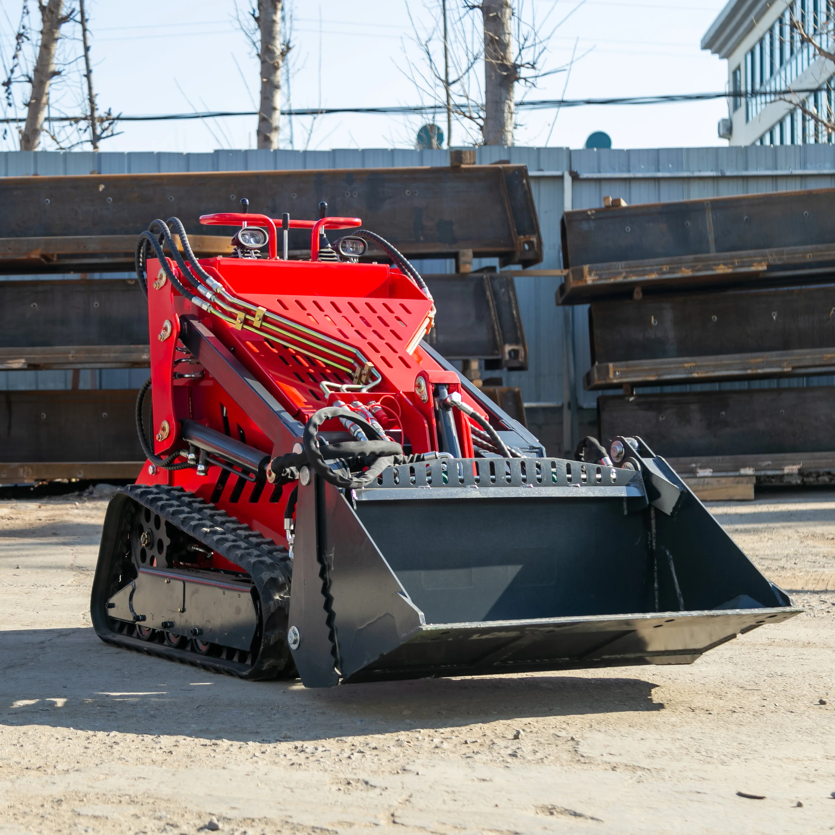 2025 Crawler Skid Steer Loader Diesel 330 KG Mini Skid Steer Loader Carregador con enganche rápido a buen precio