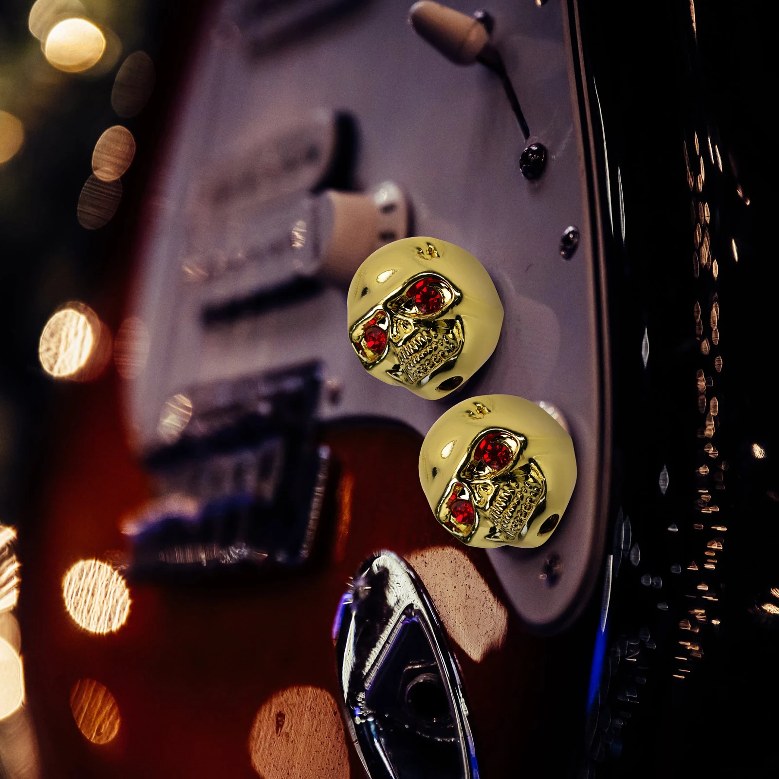 

1pcs Electric Guitar Knobs Skull Design Metal Volume Control Rotary For Bass Audio Equipment Replacement Parts Accessory