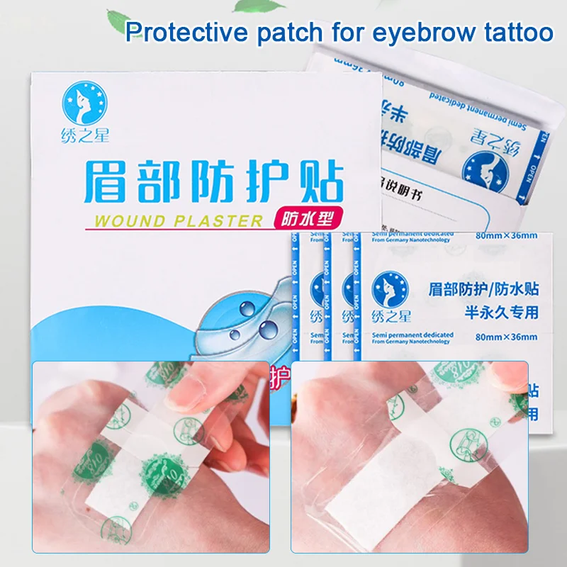 EyeblogugTattoo-Autocollant de protection, bande imperméable, lèvres, pâte de suivi de tatouage, microblading, fournitures de maquillage, 10 pièces