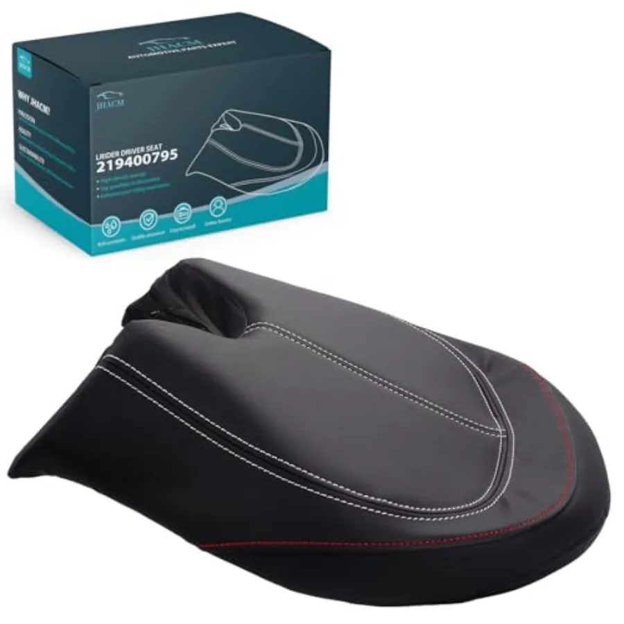 

Driver Seat w Thick Cushion for Can Am Ryker 600 900 Sport Rally Edition 20192025 Ryker Seat Accessories with Flat White Stitch