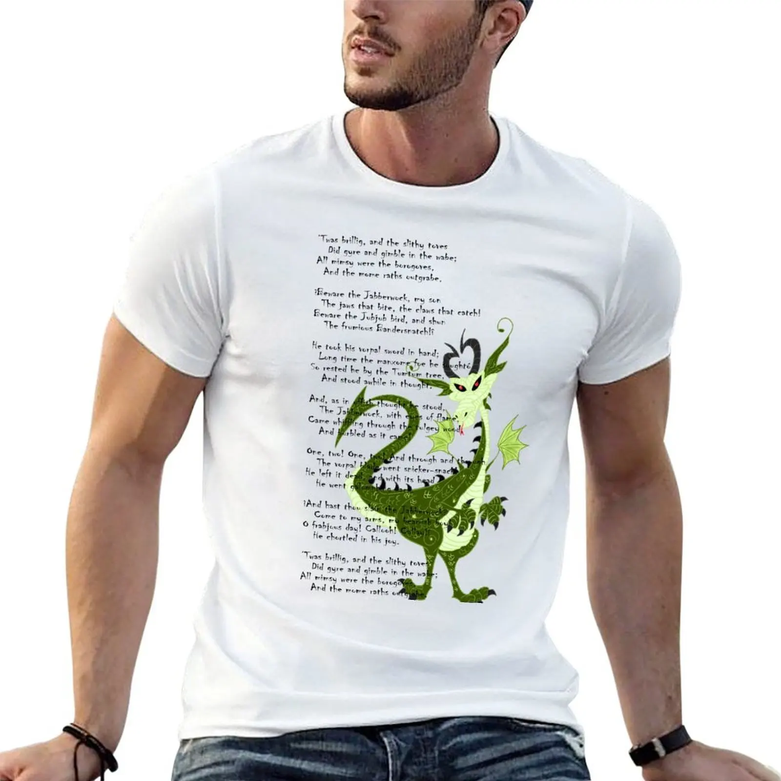 

tees shirts man poem casual Jabberwocky graphic t man t shirt shirt T-Shirt man t designer for