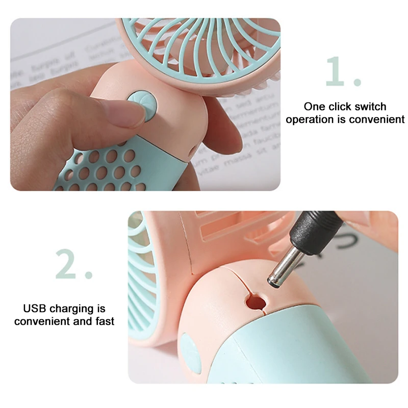 Portable Mini Handheld Fan Usb Rechargeable Electrical Fan Cute Compact Pocket Fan Student Outdoor Pocket Mini Cooler Fan Silent