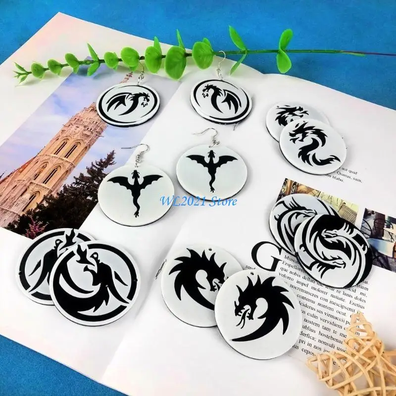 

G5GC Various Styles Pterosaur Earring Mold DIY Epoxy Resin Keychain Silicone Mold Christmas Pendant Mold Home Decoration Mold