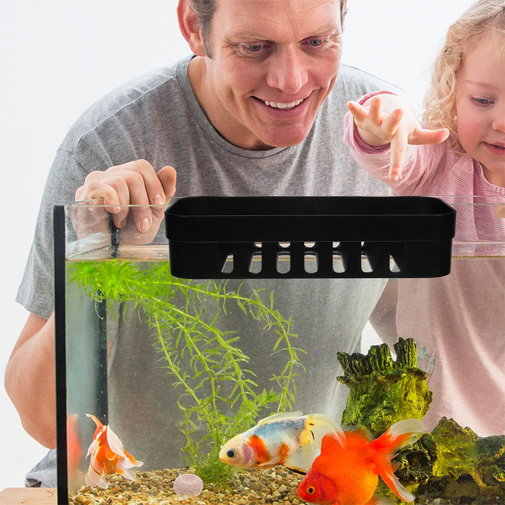 

2 pcs Aquatic Plant Pot Hanging Design Perforated Pots Extra Space Durable Fish Tank Decor Aquarium Accessories Live Plants Pet