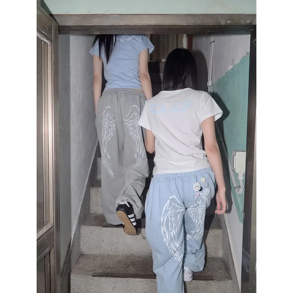 فضفاض المرأة الهيب هوب السراويل الصيف نمط جديد النمط الأمريكي كلينفيت مستقيم الساق السراويل الطويلة العصرية شارع العليا الموضة #2