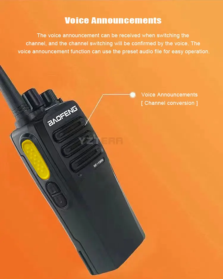 2PCS BF1909 Upgrade Baofeng BF-1909D Long Range Walkie Talkie UHF Two Way Radio Encryption 10KM 2600mAh 32 Key Configurations