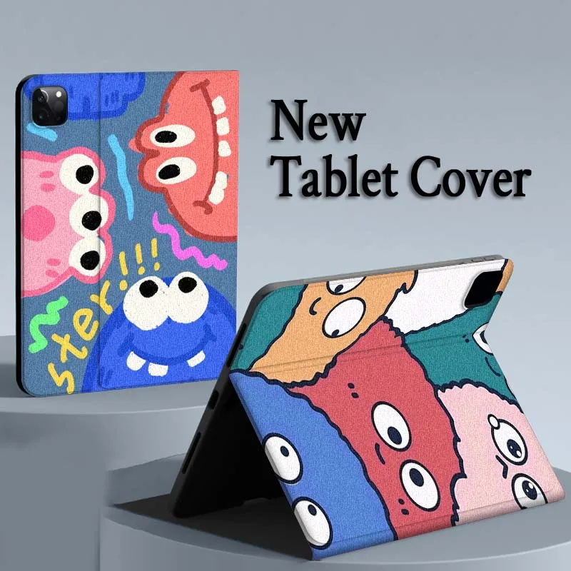

Cute cartoon monster Case For iPad Air Mini Pro 7 6 5 9.7 11 10.5 12.9 Automatic Sleep/Wake Tablet