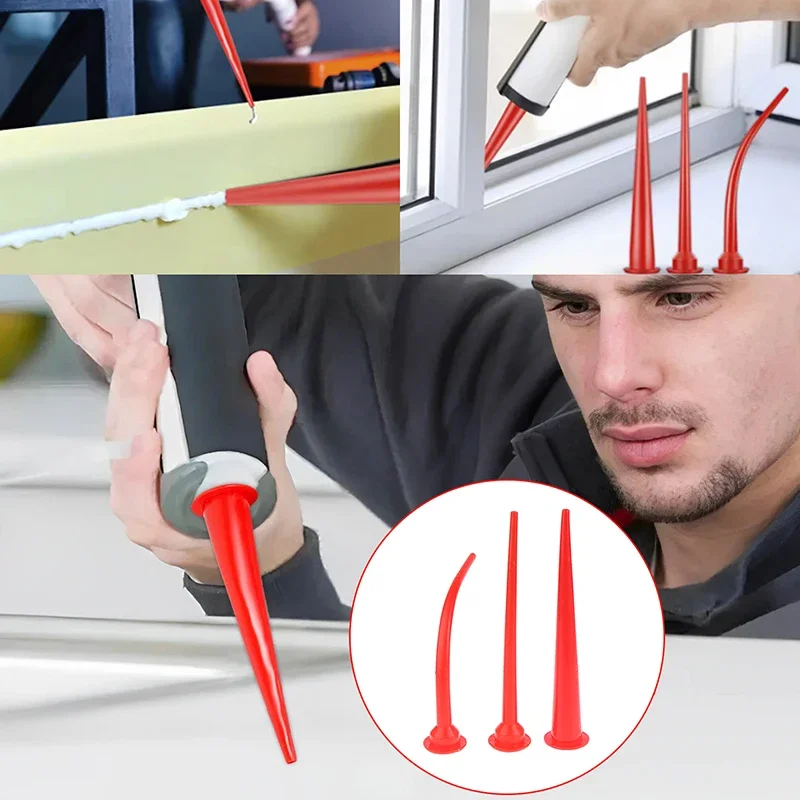 Applicatore di ugelli per calafataggio in plastica Strumento di estensione per calafataggio per salsicce Camber / Set di ugelli per calafataggio lunghi