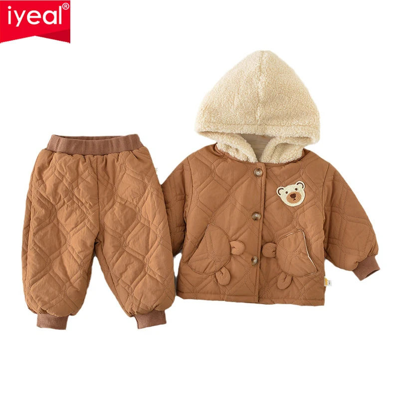 

IYEAL Baby Winter Warm Clothing Sets Baby Boy Girl Clothes Suit For Toddler Autumn Winter Warm Thickening Jacket + Pants 2PCS