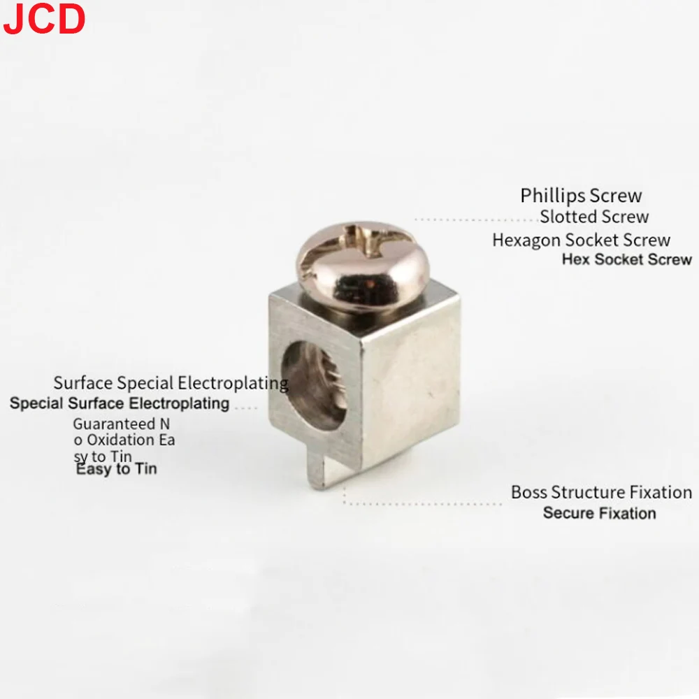 JCD Copper Square PCB Copper Terminal Blocks SMD Flat Bottom Square 5x5x5 6x6x7 8x 8x9 Wiring Terminal LED Aluminum Substrate