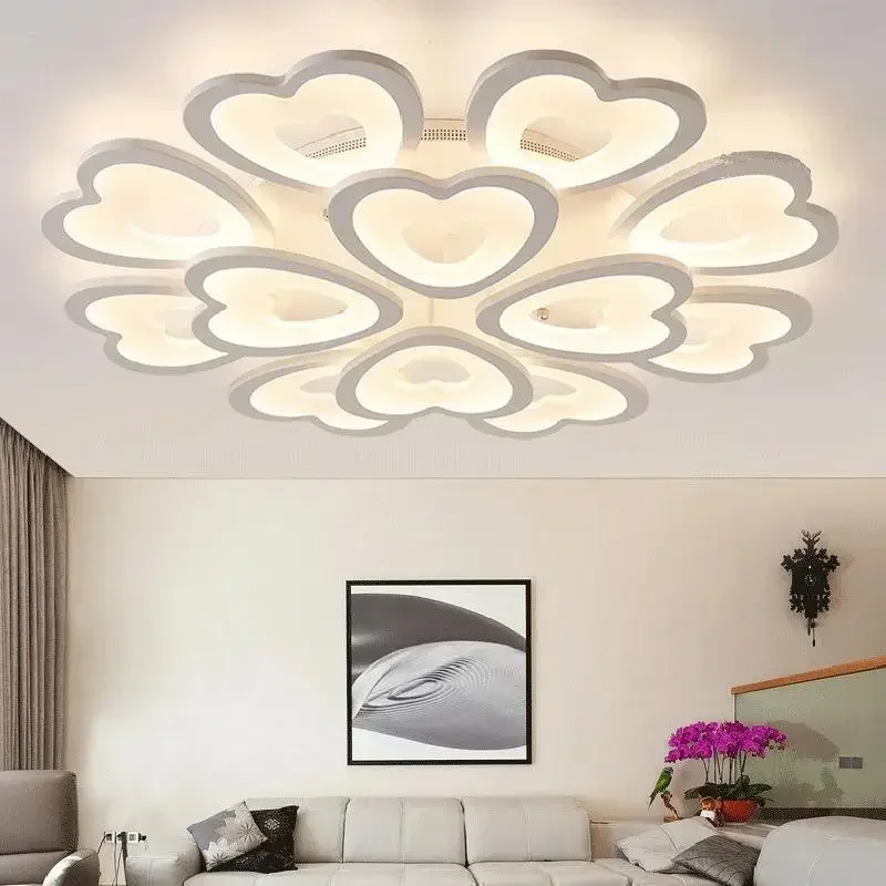 Modern Heart Shape Ceiling Light Nordic Design Creative Home Decoration Acrylic Led Lamp Living Room Dining Bedroom Lampe Salon