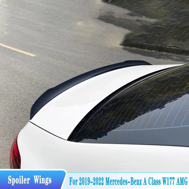 For 2019-2022 Mercedes Benz A Class W177 AMG Rear Trunk Spoiler Wings ABS Material Car Exterior Tuning Trim Body Kit Accessories