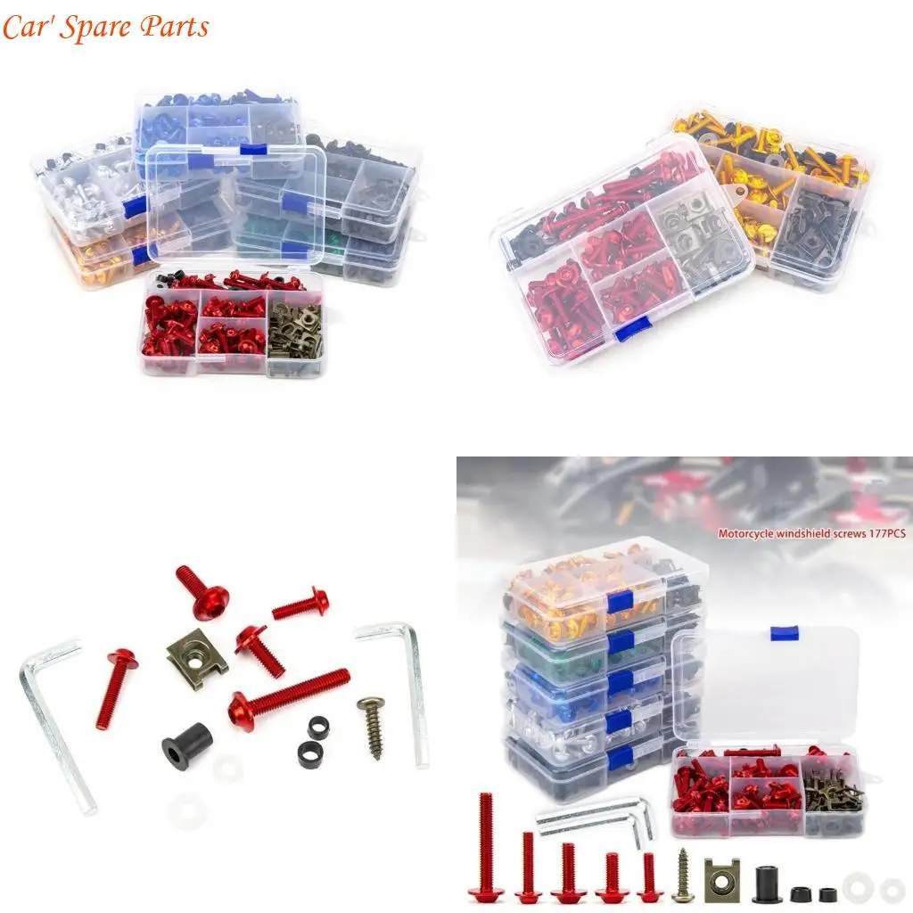 

Y4UA 177Pcs Fairing Bolts Motorcycle Screws Body Screws Motorcycle Windscreen