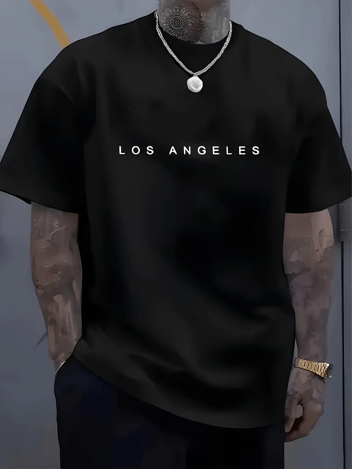 Men'S 100% Cotton Casual Short-Sleeve T-Shirt with a Round Neck, Trendy Design, Versatile for Summer, Featuring Print Patterns.