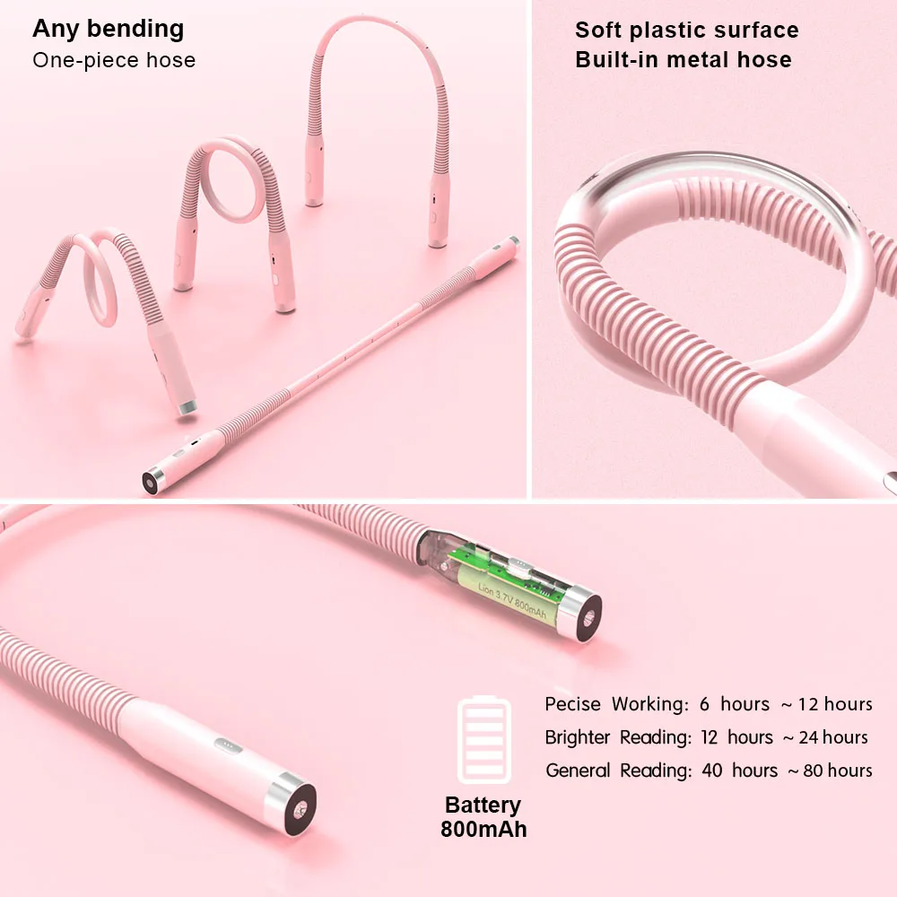 LED Hanging Neck Lamp Learning Reading Lighting Table Lamp Night Eye Protection Three-Tone Lighting Multi-Functional Night Light