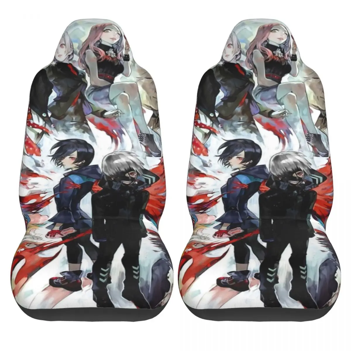 Tokyo Kaneki Family Photographic Car Seat Cover Custom Printing Universal Front Protector Accessories Cushion Set