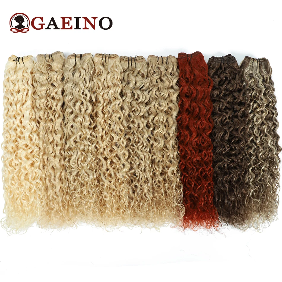 Water Wave Human Hair Weft Extension Dirty Blonde Curly Hair Sew In Weft Hair Extensions Double Weft Remy Hair Wet And Wavy 100G view 4