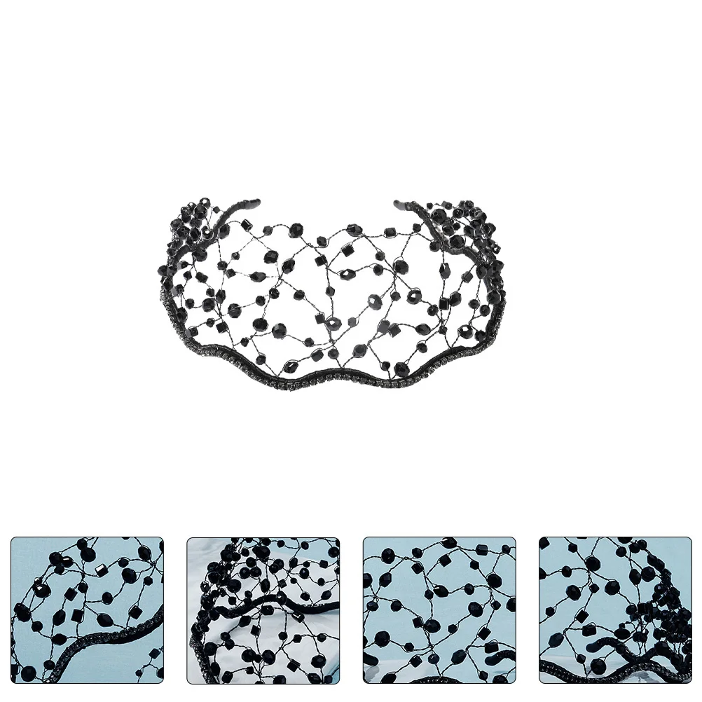 

Тканая повязка для волос для женщин, сетчатый головной убор, тиара с искусственным бриллиантом, вечерние шоу для невесты, декоративные головные уборы, женский подарочный аксессуар