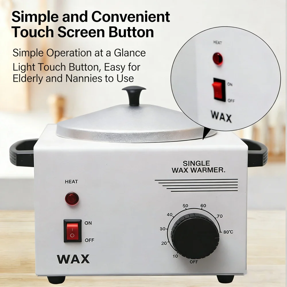 Single Wax Warmer for Body Hair Removal Wax Heater Machine with Adjustable Temp for Hard/Soft/Paraffin Wax Salon Home DIY Spa
