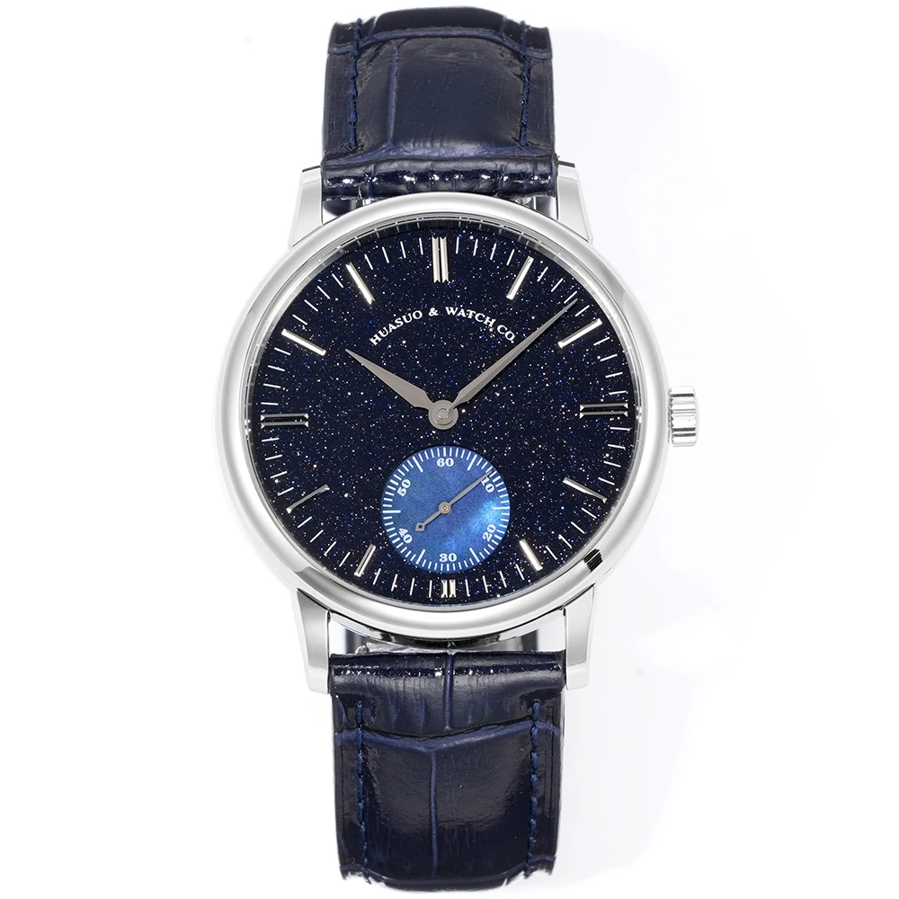 HUASUO 2026 38mm Starry Sky Dial Men Watch Stainless steel Automatic Movement Mechanical Watch Luxury Waterproof 50M Wristwatch