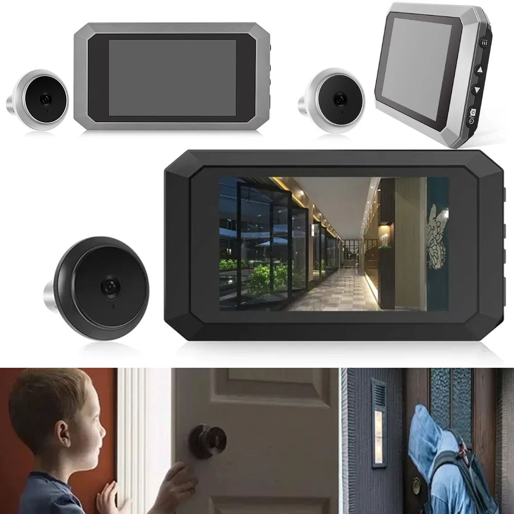 3,97 inch kijkgaatje deurbel 1080P camera 120 °   Kijkgaatje Viewer Cat Eye Deurbel Smart Home Outdoor Monitor Digitale Deurkijker