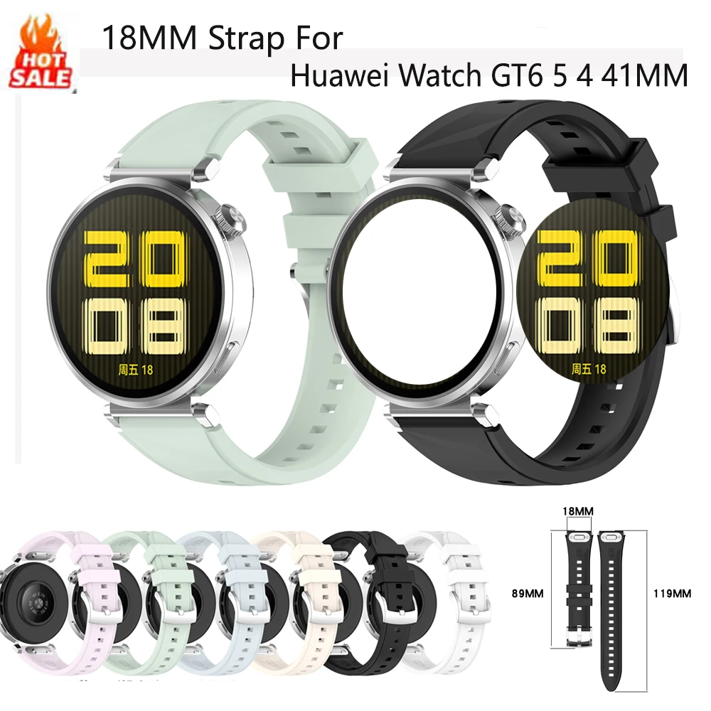 

For Huawei Watch GT6 5 4 41MM Official Watch Strap Silicone Strap Watch Band Waterproof Soft Silicone Sport WatchBand Replacemen