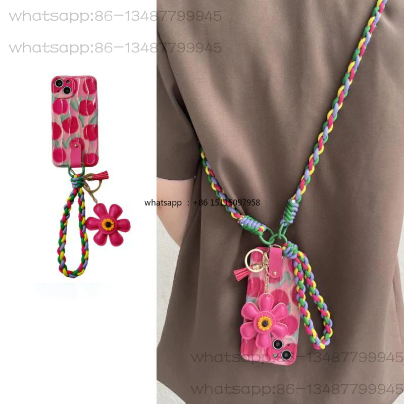

Sunflower Tulip Suitable for mobile phone case Crossbody shoulder strap