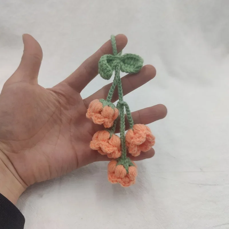 Sweet Wool Hand-woven Lily of The Valley Car Key Pendant Small Flower Bag Ornament Finished Cute Keychain