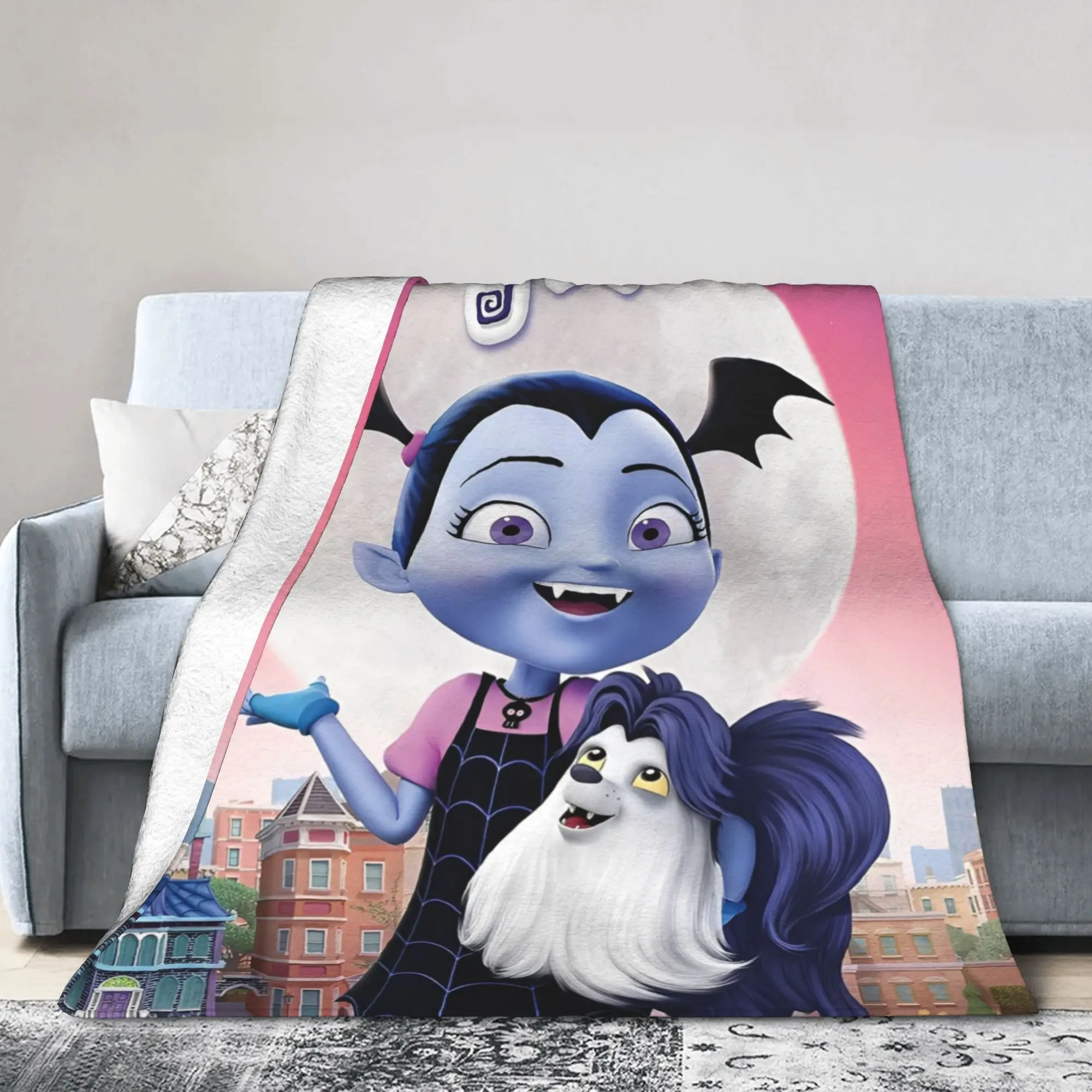 Y2K vampirina في سن المراهقة مصاص دماء البطانيات لينة الفانيلا دافئ رمي بطانية آلة قابل للغسل #2