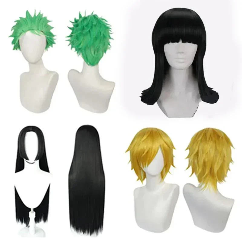 Anime Nico Robin Sanji Cosplay Wig Roronoa Cos Zoro Boa·Hancock Heat Resistant Synthetic Hair Carnival Halloween Party Props