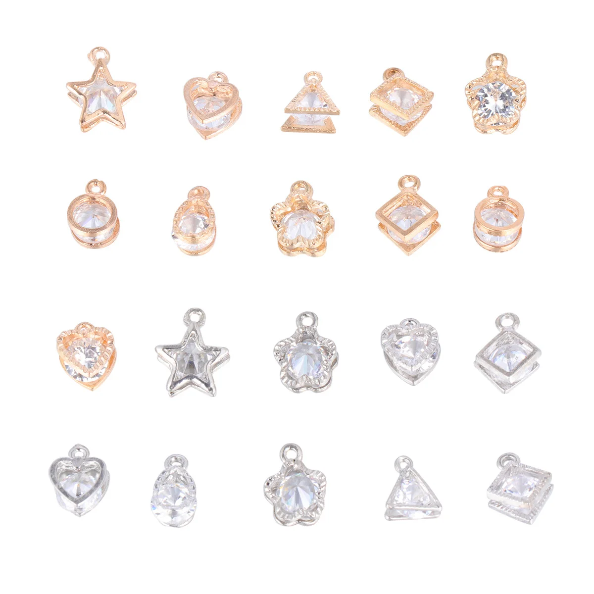 1 مجموعة الزركون مطعمة الجوف قلادة شكل فريد DIY سحر مجموعة ل قلادة سوار أقراط المفاتيح سكرابوكينغ صنع المجوهرات #4