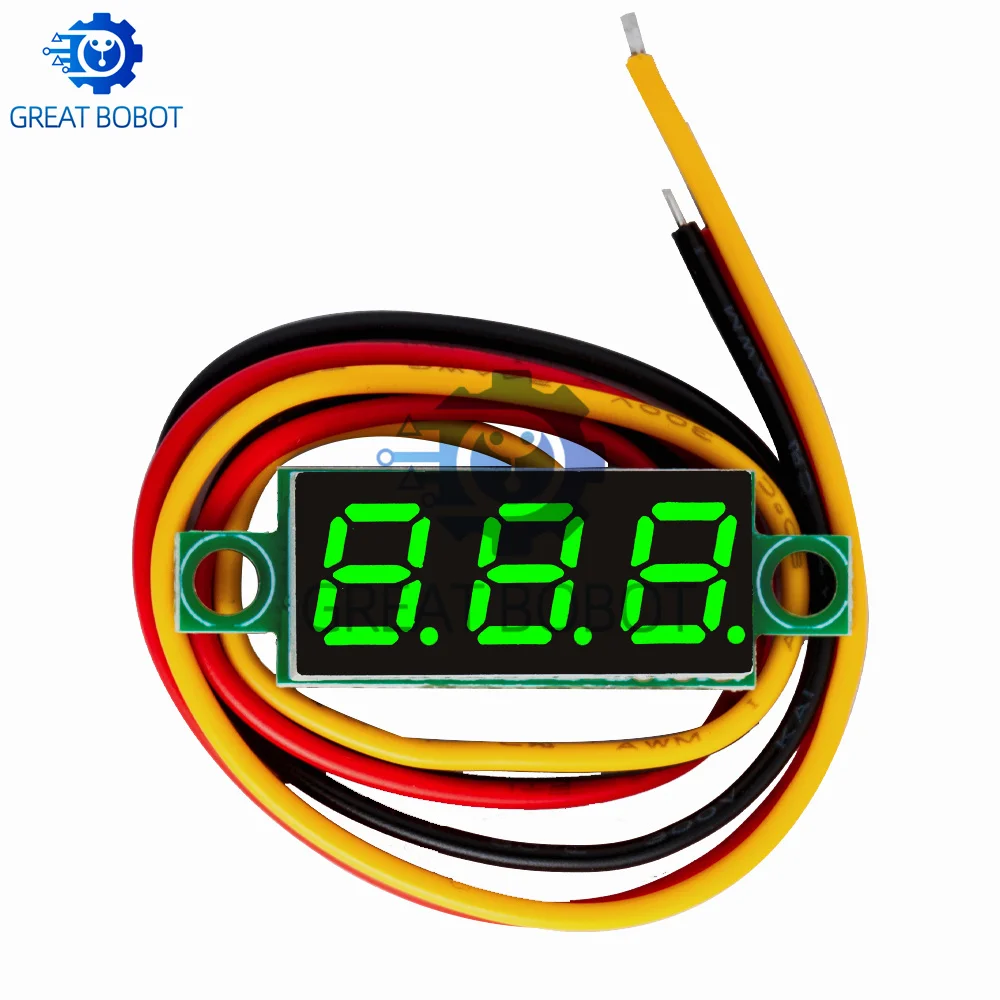 BS 0.28 Inch 3-Wire Mini DC Digital Voltmeter Precision LED Panel Meter DC4.5V-30V Power 0-100V Measuring Range