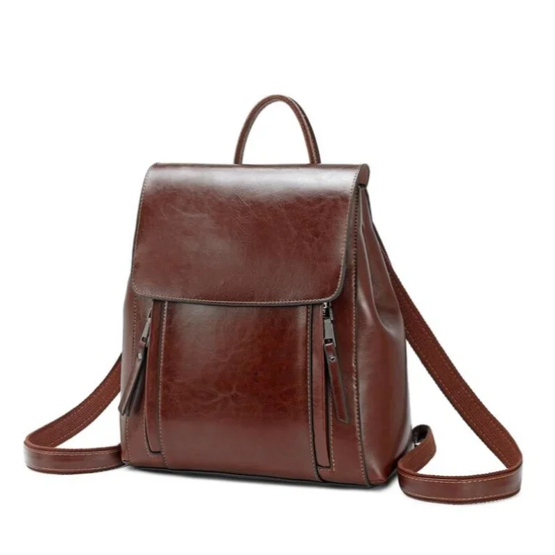 New Women Backpack Cross body Shoulder Bag Genuine Leather Girls School Female Skin Book Laptop Rucksack Messenger Bags