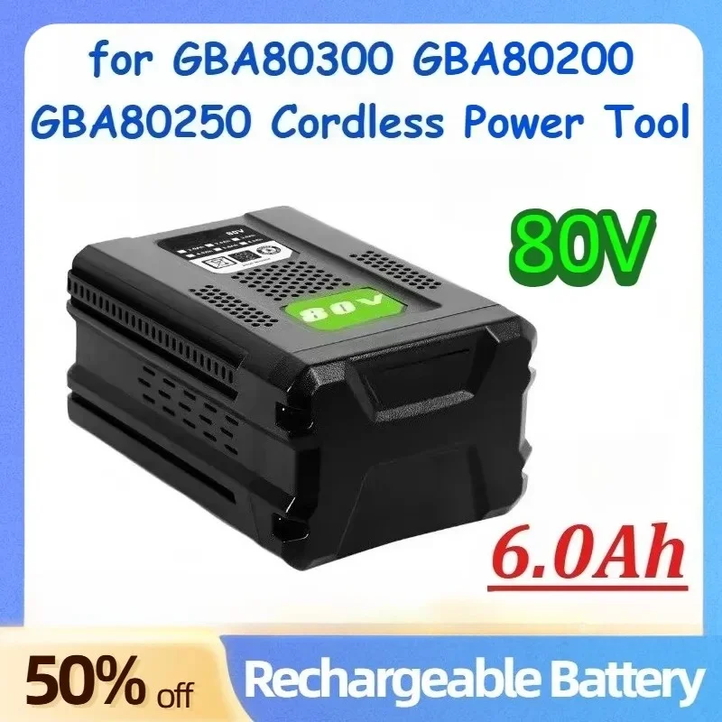 80V 6.0Ah Rechargeable Battery Compatible for GBA80300 GBA80200 GBA80250 80V Cordless Power Tool Replacement Battery