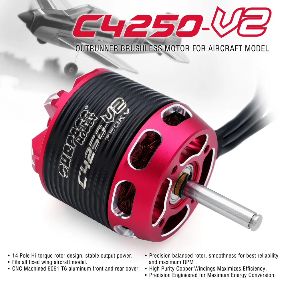 SURPASS HOBBY Brushless Motor 3-6S C4240 C4250 C4260 per RC Aircraft Plane Multicopter Brushless Outrunner Motor