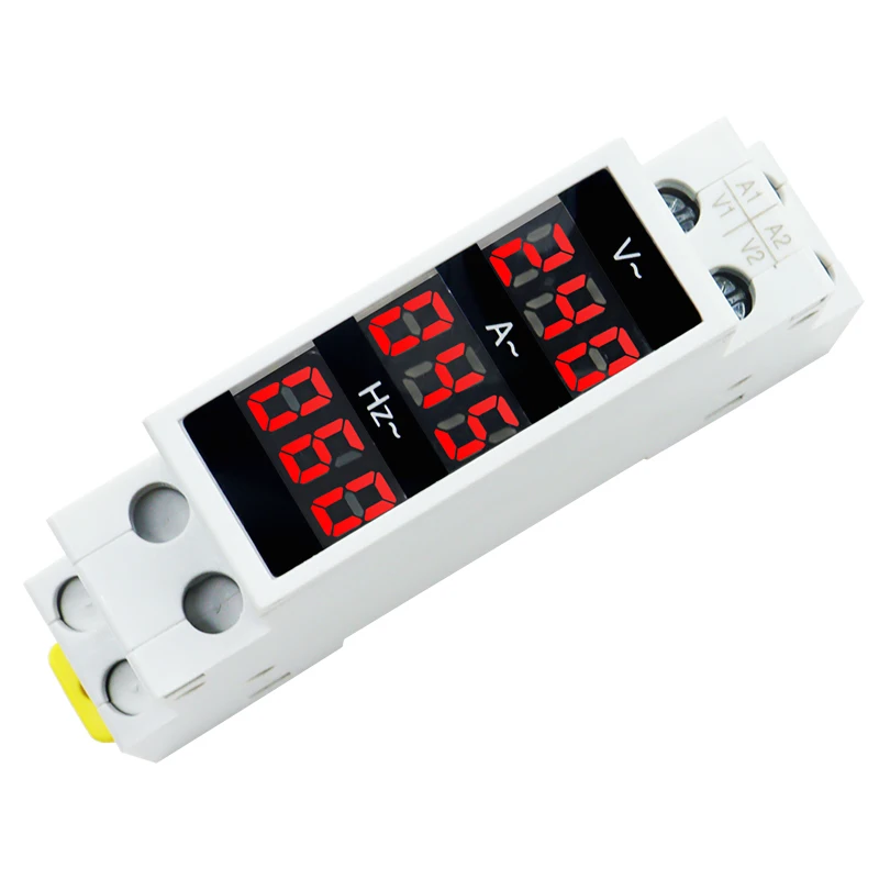 Medidor hertz de corrente de tensão monofásica em trilho din ac 80-500v 100a 1-99hz indicador led testador digital BVAZ-3R