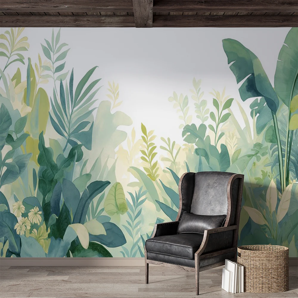 Customized 3D Tropical Plant Palm Leaf Living Room Bedroom Wallpaper