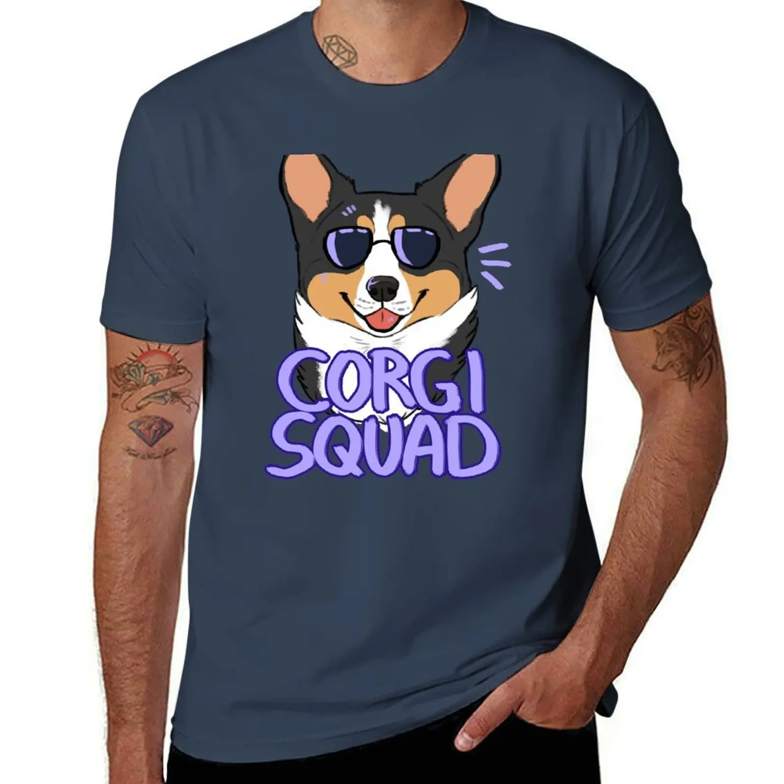 

Футболка CORGI SQUAD (черный трехцветный) мужские футболки для мужчин мужская футболка с рисунком футболка