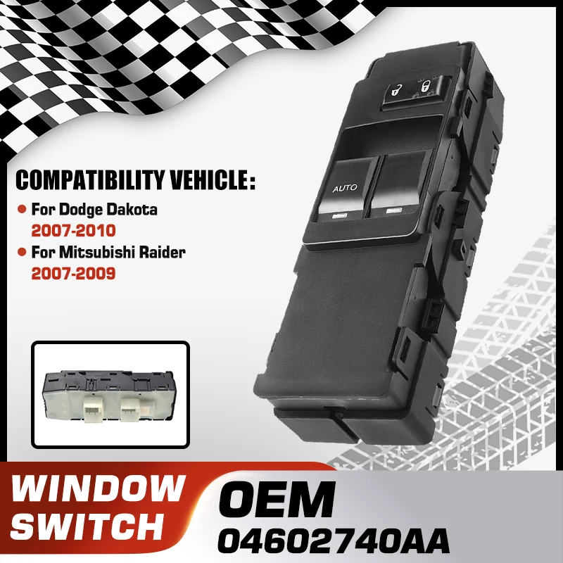 

Car For Dodge Dakota 2007-2010 Mitsubishi Raider 2007-2009 Electric Master Window Control Switch 04602740AA V7700003AA 7+6 Pins