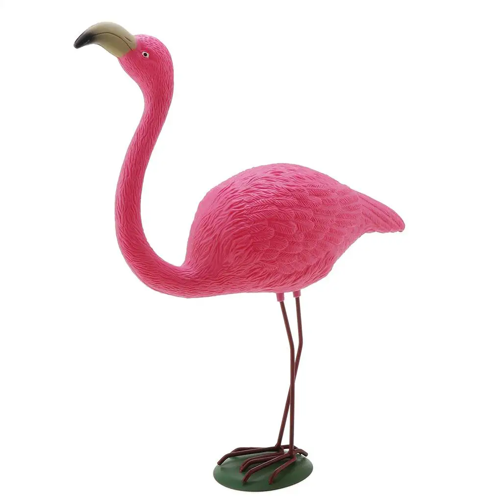 Flamingo Lawn Decor Plastic Animal Sculpture Bright Rose Red Ornament for Outdoor Home Garden