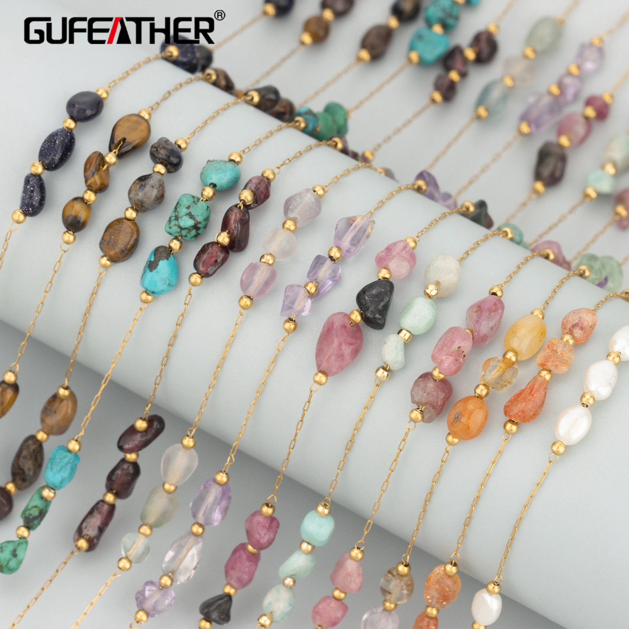 

GUFEATHER,1m/lot,C452,chain,stainless steel,natural stone,charms,jewelry making findings,hand made,diy bracelet necklace