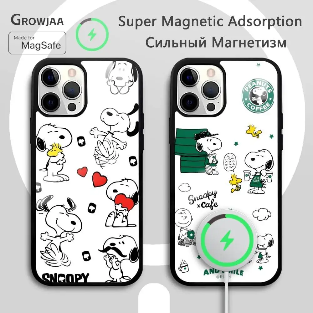 

Stylish white dog phone case for iPhone 17 16 15 14 13 12 11 Pro Max Plus Mini Magsafe Magnetic Wireless Mirror Funda